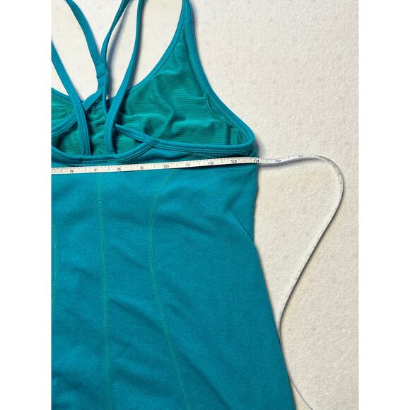 Athleta Turquoise Built-In Bra Tank Top Size Medium Strappy Athletic - Picture 3 of 8
